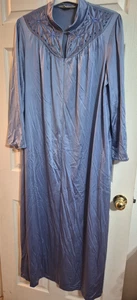 Abrigo de Colección Vanity Fair 1/2 Cremallera Frontal Bata Casa Azul Talla 14 - Imagen 1 de 7