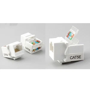 10Pcs RJ45 CAT5e Ethernet Network Keystone JackClip Module Wall Plug Connec_bf - Photo 1/8