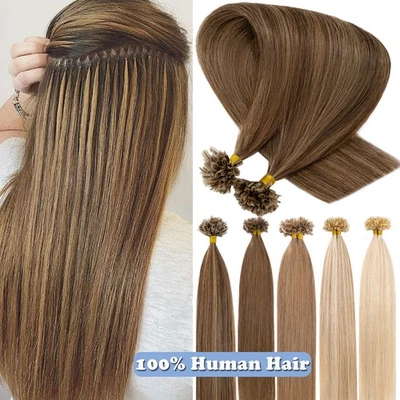 Highligt Fusion Pre Bonded Keratin Nail U Tip 100% Remy Human Hair Extensions US - Image 1 of 4
