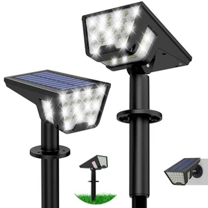 Solar Spot Lights Outdoor IP65 Waterproof, 53 LEDs Solar Powered Garden Yard ... - Picture 1 of 7