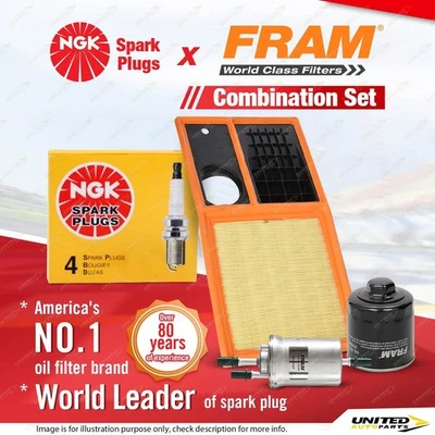 NGK Standard Spark Plugs + Fram Filter Service Kit for Volkswagen Polo 6R 1.4L - image 1 of 3