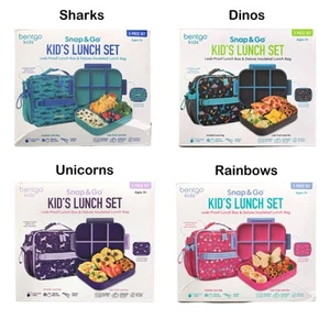 Bentgo Kids Snap & Go Set Lunch Box per Bambini a Prova di Perdite e Borsa per Pranzo Isolata - Foto 1 di 13