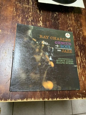 Ray Charles – Genius + Soul = Jazz Vinyl Record Album 1961 Vintage Gatefold - Image 1 of 4