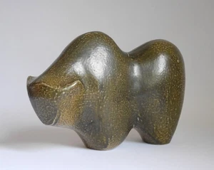 Elfriede Balzar-Kopp Keramik Büffel Bison Stier Studiokeramik Figur Westerwald - Bild 1 von 17