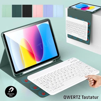 Schutz Hülle mit QWERTZ Tastatur für iPad 7/8/9/10/11. Gen Air M3 M2 Pro 11 2025 - Bild 1 von 4
