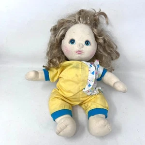 Muñeca Mattel My Child Aqua ojos azules pelo rubio pijama amarillo vintage años 80 - Imagen 1 de 11