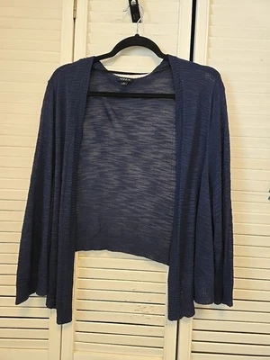 Torrid 3 Blue Open Front Cardigan 3/4 Sleeve Stretch Plus Size Thin EUC - Image 1 of 4
