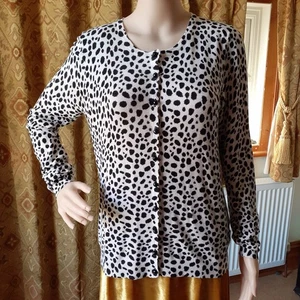 Marks & Spencer M & S Collection Größe 10-12 schwarz & weiß Strickjacke Knöpfe - Bild 1 von 10