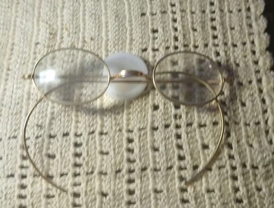 Gafas bifocales antiguas con borde de alambre 1/20 12k GF tono dorado años 1800 Foto 1 de 4