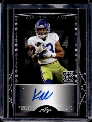 2022 Leaf Trinity Kyren Williams RC Silver Black Foil Auto #1/1 Fighting Irish - Image 1 of 2