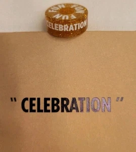 "CELEBRATION" Gold Glitter Carnival Cruise EFFY Fun Barrel very rare New - Picture 1 of 3