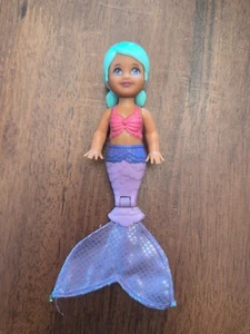 Barbie Dreamtopia Chelsea Surprise Mermaid Doll Teal Molded Hair Purple Tail - Picture 1 of 7