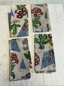 4 magníficas servilletas vintage estampadas florales antiguas - Imagen 1 de 11