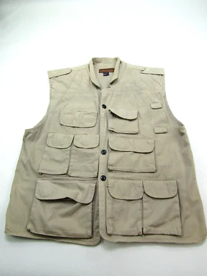 Chaleco de exterior Rio Bravo para hombre XL con botones beige tostado acolchado caza senderismo Foto 1 de 4