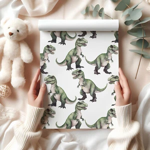 Dinosaur Gift Wrap – T-Rex Wrapping Paper in Watercolour Style for Kids Gift W79 - Picture 1 of 48
