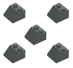 5 New LEGO Dark Stone Grey 2x2 Sloped Brick 3039 45 degree rock roof angle gray - Picture 1 of 6