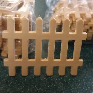 24 Pcs. Darice Craft Unpainted Wood Picket Fence for Fairy Garden or dollhouse - Picture 1 of 5