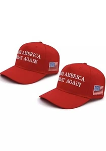 2X MAGA Make America Great Again President Donald Trump Hat Cap Embroidered - Picture 1 of 5