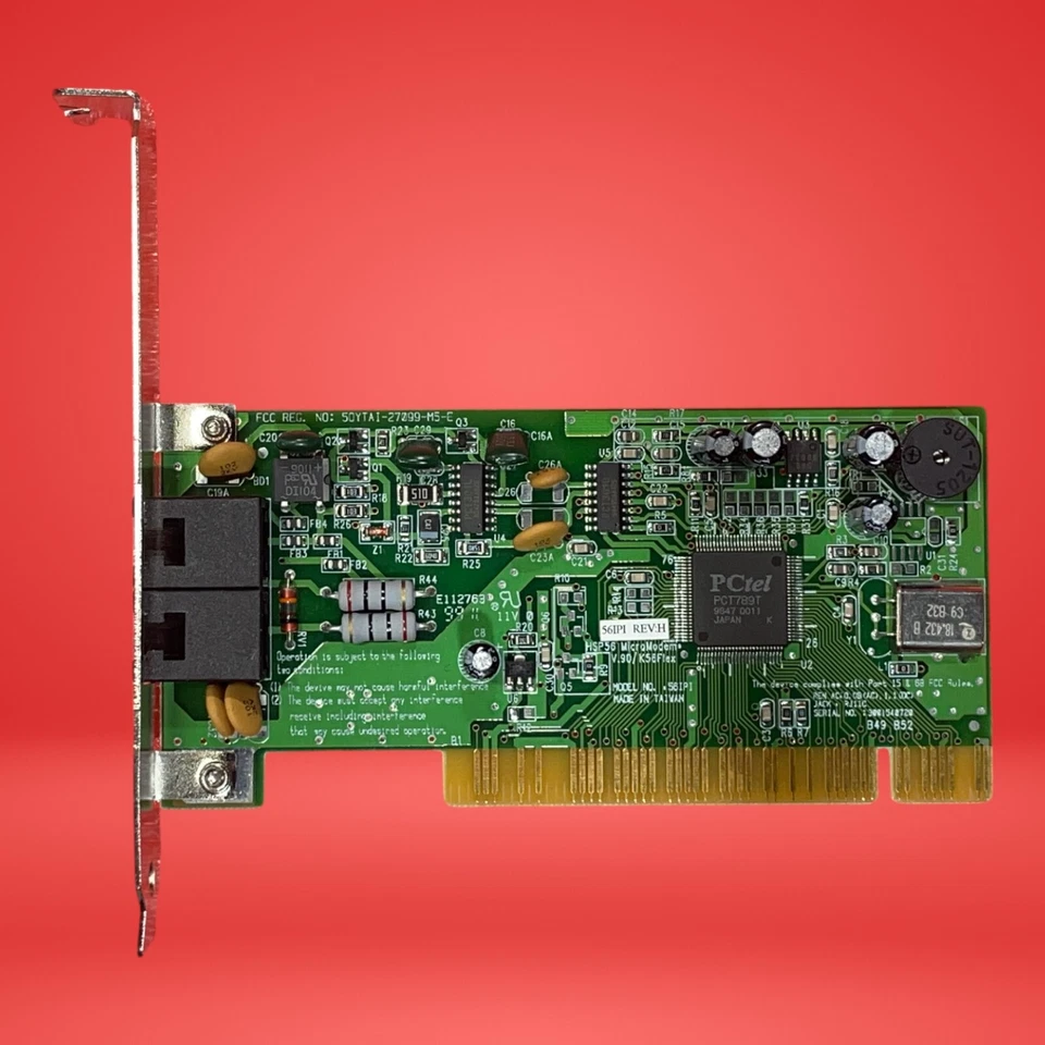 PCTel HSP56 56K PCI Voice/Fax/Data Modem Card 56IPI + Drivers - Image 1 of 4