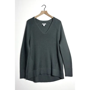 Suéter ATHLETA Hanover Cuello en V Mezcla de Lana Merino Pullover Gris Talla Mediana - Imagen 1 de 7
