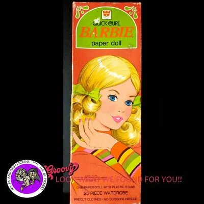 Barbie Paper Doll Quick Curl Kit 1975 4399/7408 Rare Free Ship Foto 1 de 3