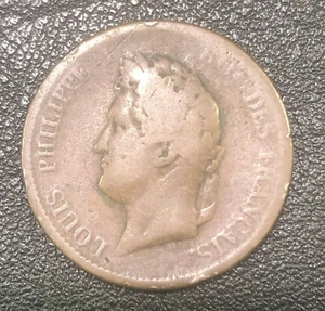 1843 France French Colonies 5 Centimes World Coin - Picture 1 of 2