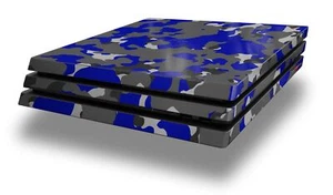 Recubrimiento para consola PS4 Pro WraptorCamo camuflaje de la vieja escuela camuflaje azul real - Imagen 1 de 3
