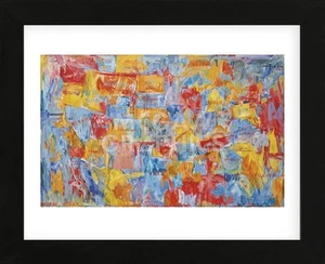 FRAMED ART Map by Jasper Johns USA Print Poster Contemporary Black Frame 13x16 - Picture 1 of 1