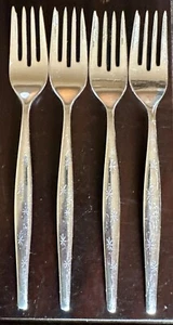 Gorham Sterling Silver Stardust 4 Salad Forks 7” No Mono - Picture 1 of 7