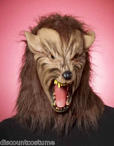 DELUXE WEREWOLF DARK WORLD LATEX FULL OVERHEAD MASK HALLOWEEN COSTUME ACCESSORY - Picture 1 of 1