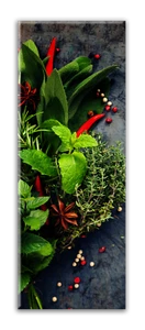 Küchenbild Red Pepper | Peperoni Gewürze Küche | Glasbild Bild 80 x 30 x 0,4 cm - Bild 1 von 3