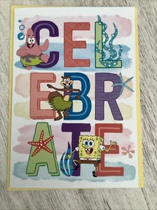"Birthday" Greeting Card (+ Envelope 5x7). SpongeBob SquarePants  Celebrate - Picture 1 of 3