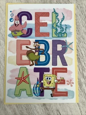 "Birthday" Greeting Card (+ Envelope 5x7). SpongeBob SquarePants  Celebrate - Image 1 of 3