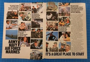 1983 Vintage 2P Print Ad Army Navy Air Force Marines It's A Great Place to Start - Picture 1 of 3
