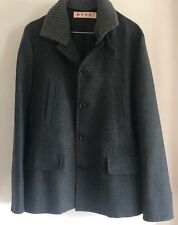 Marni Wool Coat w/ Knit Collar Size 50IT