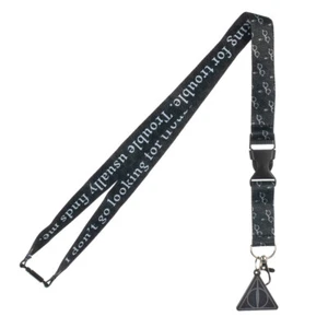 Harry Potter Deathly Hallows Trouble Lanyard with ID Holder & Charm New - Picture 1 of 1