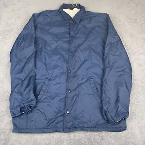 Vintage Sears Men’s Windbreaker Jacket Navy Blue Large Tall - Picture 1 of 8
