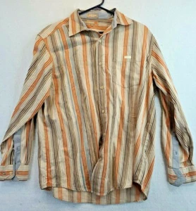 Ecko Unltd. Mens Medium Brown Multicolor Striped Long Sleeve Shirt - Picture 1 of 7