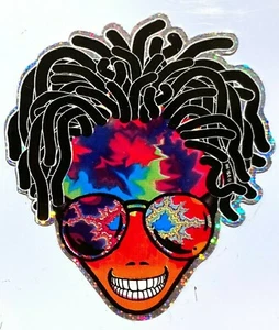 Dreadlocks & Sonnenbrille Batik psychedelisch prismatisch Aufkleber neu Verkaufsaufkleber - Bild 1 von 2