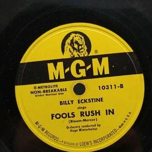 Blue Moon / Fools Rush In by Billy Eckstine 78 RPM Shellac 10311 MGM - Picture 1 of 4