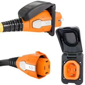 SmartPlug 50 AMP Inlet & Female Cord Connector Combo - Black - Picture 1 of 1