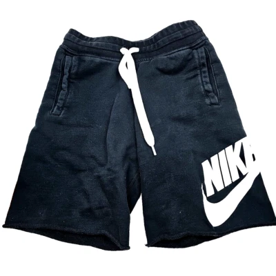 Boys Nike Shorts Black Small Drawstring 100% Cotton NIKE Spellout - Image 1 of 4