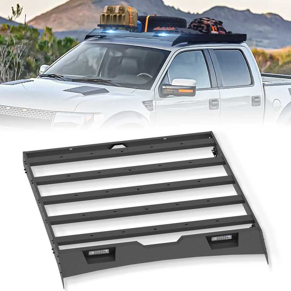 Rooftop Cargo Carrier Luggage Holder For 09-2014 Ford F-150&Raptor SuperCrew Cab - Image 1 of 4