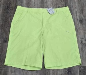 Puma NWT Sharp Green Mens Sz 38 Golf Tech Performance Dry Cell Shorts NEW - Picture 1 of 9