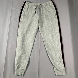 Abercrombie & Fitch Gray Jogger Sweatpants Men’s Large Red Stripe Trim - Picture 1 of 13