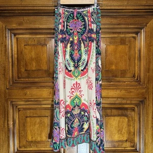 Maxi Falda Tomate Volador Para Mujer M Boho Floral Rayón Colorida Hippie Artística - Imagen 1 de 7