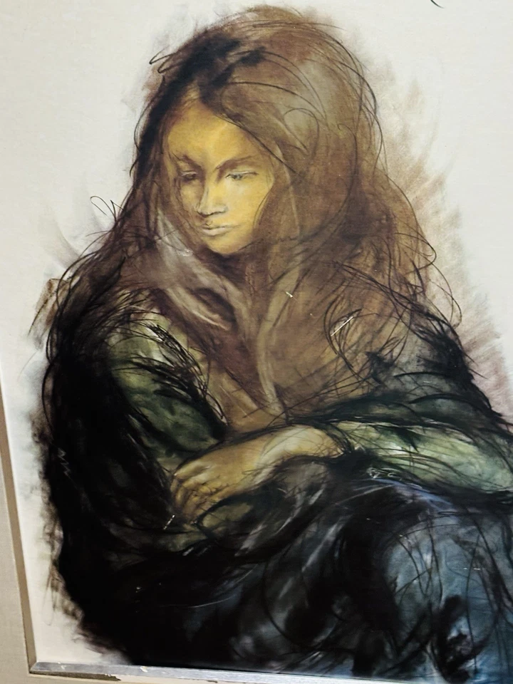 NEAL E SWANSON Abstracto MODERNO VINTAGE LÁPIZ DIBUJO CARBÓN LITOGRAFÍA IMPRESIÓN Foto 1 de 4