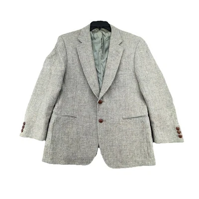 Casaco esportivo vintage HARRIS TWEED blazer marrom tecido à mão lã escocesa 40 L29 W20 - Imagem 1 de 4