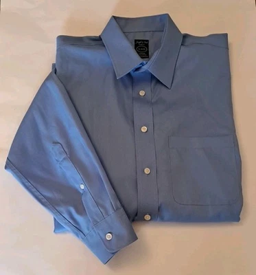 Camisa Joseph & Feiss Botón Para Hombre Talla 16 34/35 Azul Manga Larga Sin Hierro Calce Ajustado Foto 1 de 4