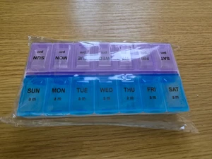 Wöchentlicher Pillen-Organizer zweimal täglich 7 Tage AM PM Organizer Etui Medizin Aufbewahrung - - Bild 1 von 2